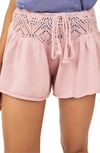 Free People Lily Fauxchet Sweater Shorts In Lilac Wine