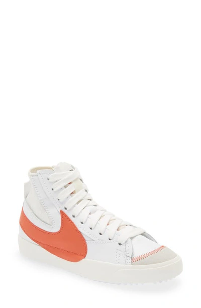 Nike Blazer Mid '77 Jumbo High Top Sneaker In White  Mantra Orange & Sail