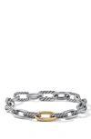 David Yurman Sterling Silver And 18kt Bonded Yellow Gold Detail Dy Madison Medium Bracelet In Silver 18k Yellow Gold