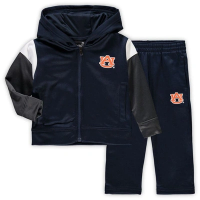 Outerstuff Kids' Toddler Navy Auburn Tigers Poly Fleece Full-zip Hoodie And Trousers Set