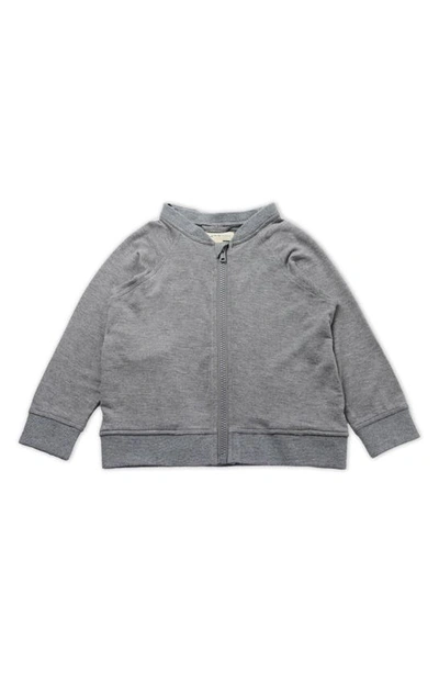 Thoughtfully Hooded Babies' Zip-up Jacket & Hoods Set In Heather Grey