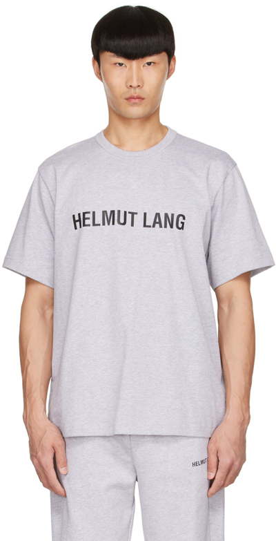 Helmut Lang Melange Logo-print T-shirt In Grey