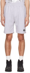 Helmut Lang Silver Stripe Sweat Shorts In Vapor Heather - Ueh