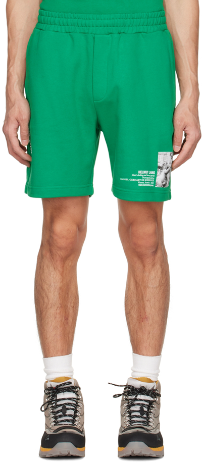 Helmut Lang Men's Vienna Photographic Sweat Shorts In Kelly Green