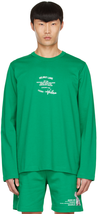 Helmut Lang Men's Vienna Logo Long-sleeve Shirt In Kelly Green