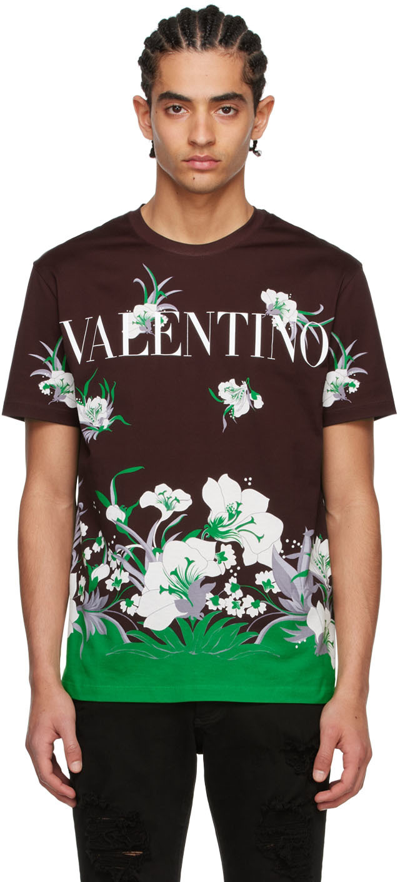 Valentino Street Flowers Tulipop Print Cotton T-shirt In 多色