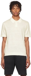 Theory Goris Tipped Collar Knit Polo In Fine Bilen In White
