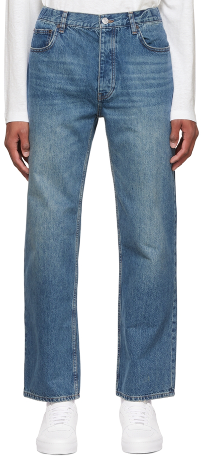 Frame Blue Wide-leg Jeans In Blue Vintage