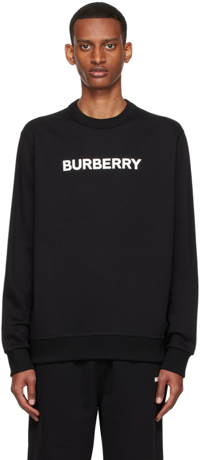 Burberry Burlow Logo Cotton Jersey Sweatshirt In Black