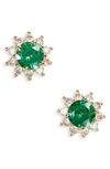 Kate Spade Women's Sunny Halo Goldtone & Cubic Zirconia Stud Earrings In Green