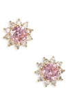 Kate Spade Sunny Halo Goldtone & Cubic Zirconia Stud Earrings In Light Rose.