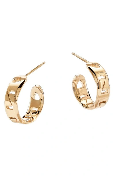 Lana Jewelry Malibu 14k Yellow Gold Chain Huggie Hoop Earrings
