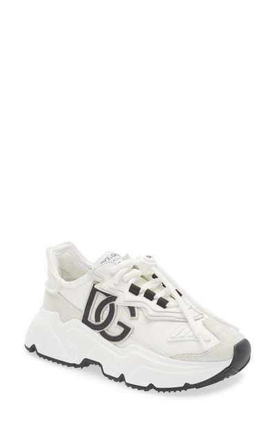 Dolce & Gabbana Daymaster Chunky-sole Leather Trainers In White