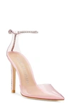 Stuart Weitzman Glam 100 Strap Pump In Light Pink/ Cotton Ca