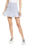 French Connection Diana Smocked Recycled Polyester Miniskirt In Forget Me Not Multi