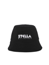 Stella Mccartney Cotton Bucket Hat With Contrasting Print In Black