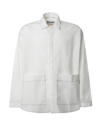 Sunnei Cotton Shirt With Maxi Contrasting Print In White