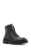 Aldo Peak Lug Sole Leather Boot In Black