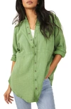 Free People Summer Daydream Tunic Shirt In Cool Moss