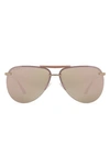 Diff Tahoe 63mm Oversize Aviator Sunglasses In Rose Gold