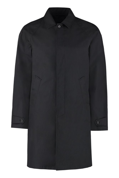 Prada Cotton Trench Coat In Black