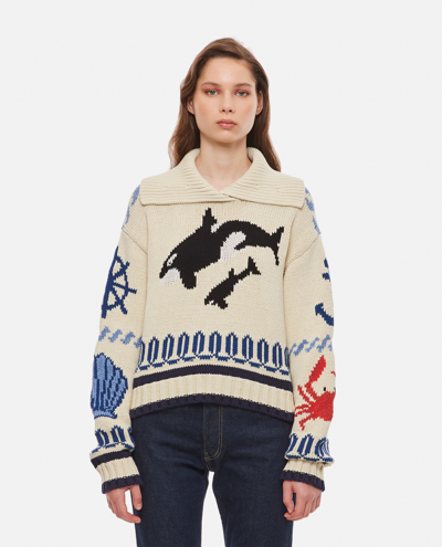 Ralph Lauren Cotton Sweater In Beige