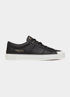 Valentino Garavani Men's Studded Heel Low-top Leather Sneakers In Black