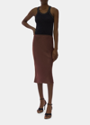 Helmut Lang Contrast Trim Satin Skirt In Cinnamon