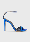 Giuseppe Zanotti 105mm Satin Crystal Ankle-strap Sandals In Elettric