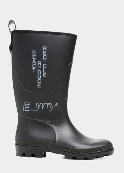 F Wd Spacecraft Rubber Mid Rain Boots In Black