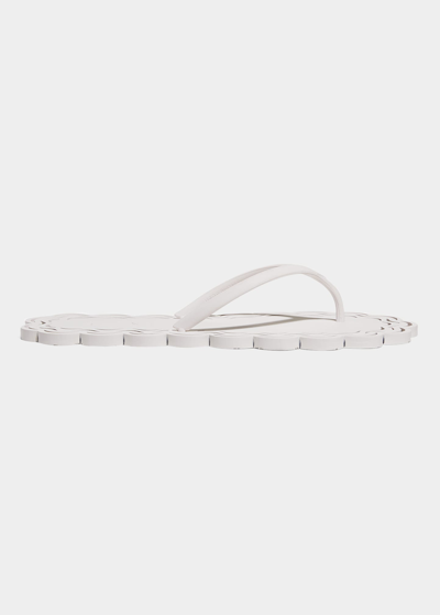 Carlotha Ray Lucie Laser Cut Thong Sandals In White