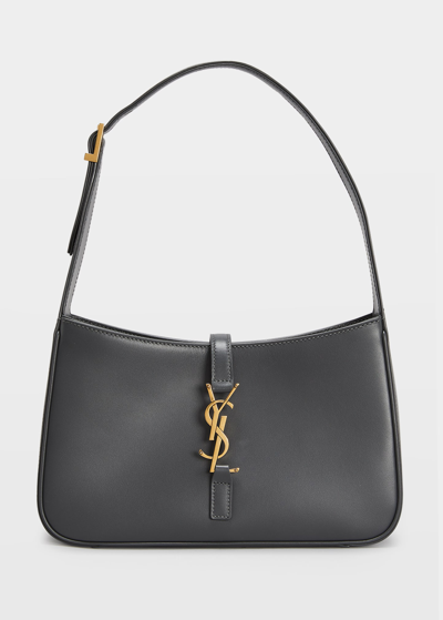 Saint Laurent Ysl Soft Leather Hobo Shoulder Bag In Storm