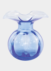 Vietri Hibiscus Glass Cobalt Medium Fluted Vase