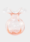 Vietri Hibiscus Glass Pink Medium Fluted Vase