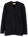 Fendi Black Reversible Cardigan With Jacquard Ff Motif In Knit Woman In Black
