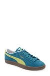 Puma Suede Sneaker In Blue Coral/ Yellow Alert/ Gum