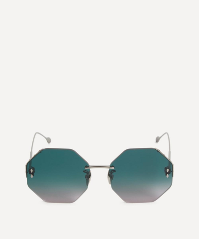 Isabel Marant Hexagonal Metal Sunglasses In Blue