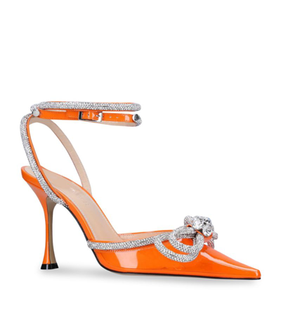 Mach & Mach Embellished Double Bow Pumps 110 In Orange
