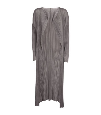 Issey Miyake Basics Longline Cardigan In Grey