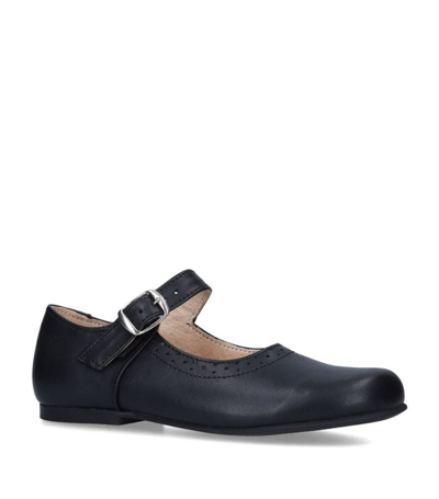 Papouelli Leather Millie Flats In Black