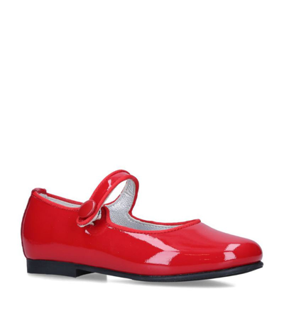 Papouelli Kids'  Leather Angelica Flats In Red