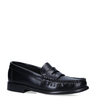 Papouelli Leather London Loafers In Black