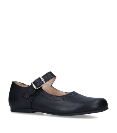 Papouelli Kids'  Leather Millie Flats In Black