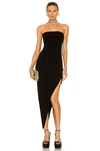 Norma Kamali Strapless Ruched Stretch-jersey Midi Dress In Black