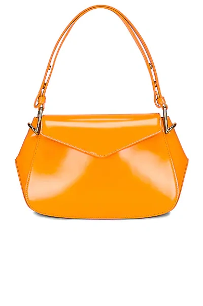 Bottega Veneta V Ring Crossbody Bag In Tangerine & Gold