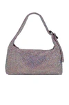 Benedetta Bruzziches Pina Bausch Crystal-embellished Satin Shoulder Bag In Violet