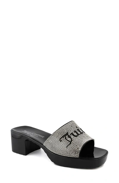 Juicy Couture Women's Harmona Slip-on Glitz Dress Sandals In B-black