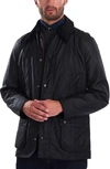 Barbour Ashby Waterproof Wax Jacket In Black