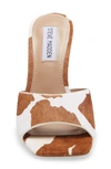 Steve Madden Signal Square Toe Sandal In Brown/ Tan Calf Hair