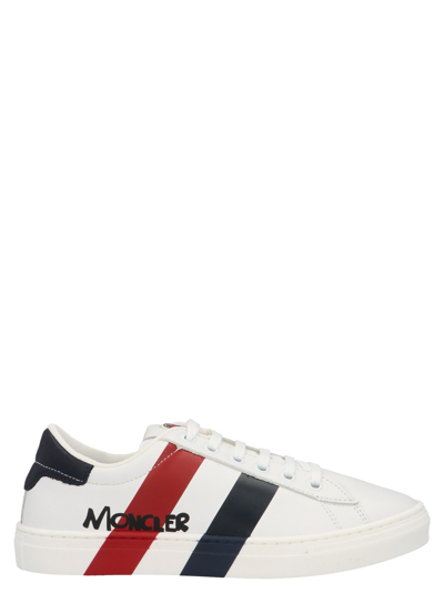 Moncler Kids' Boys White Leather Logo Trainers